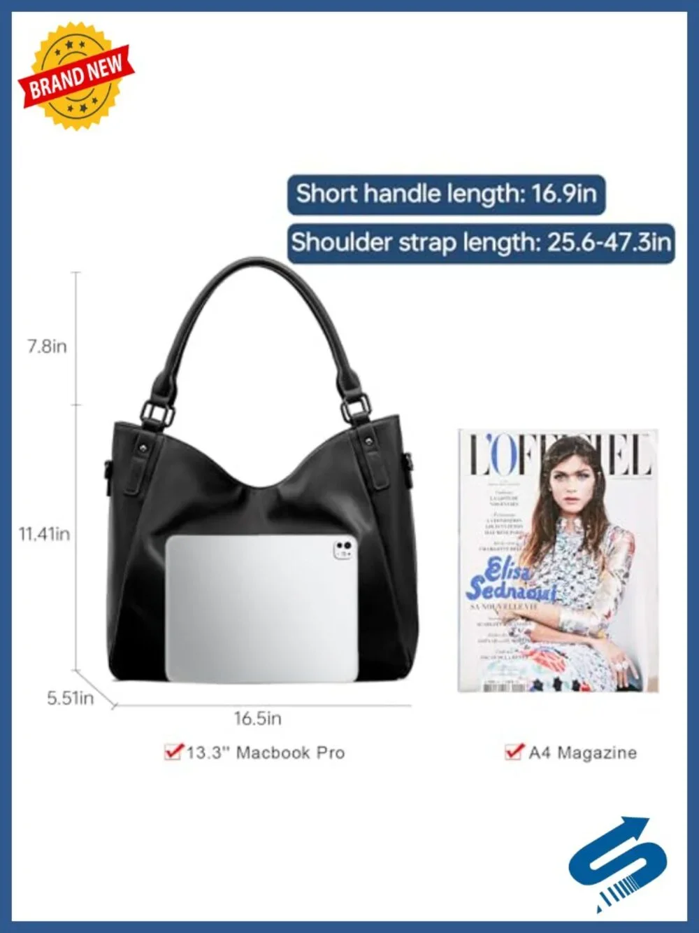 Tote Bag for Women Slouchy Shoulder Hobo Purse Large Vegan Leather Laptop